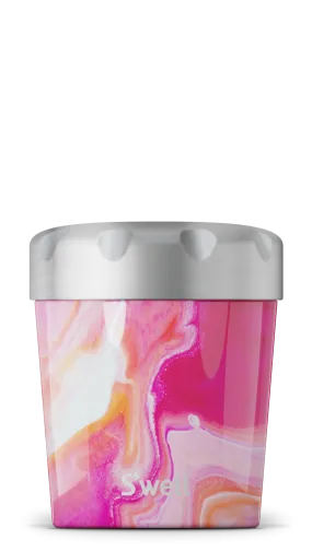 Stainless Steel Ice Cream Pint Cooler- Rose Agate