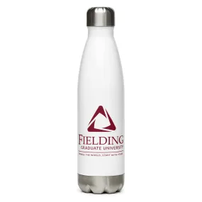 Stainless Steel Water Bottle - White | Fielding Logo