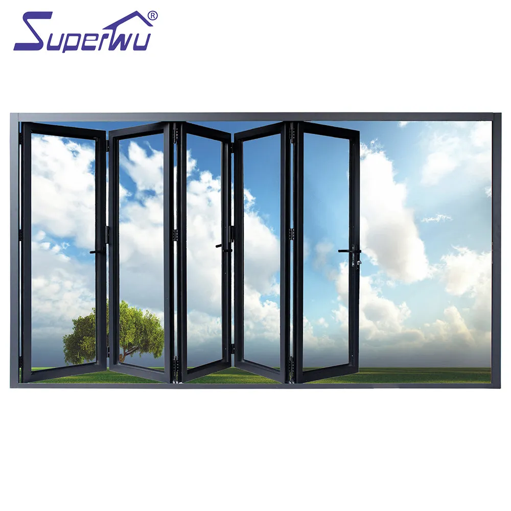 Superhouse commercial system aluminum terrace mosquito net frosted door accordioninternal door