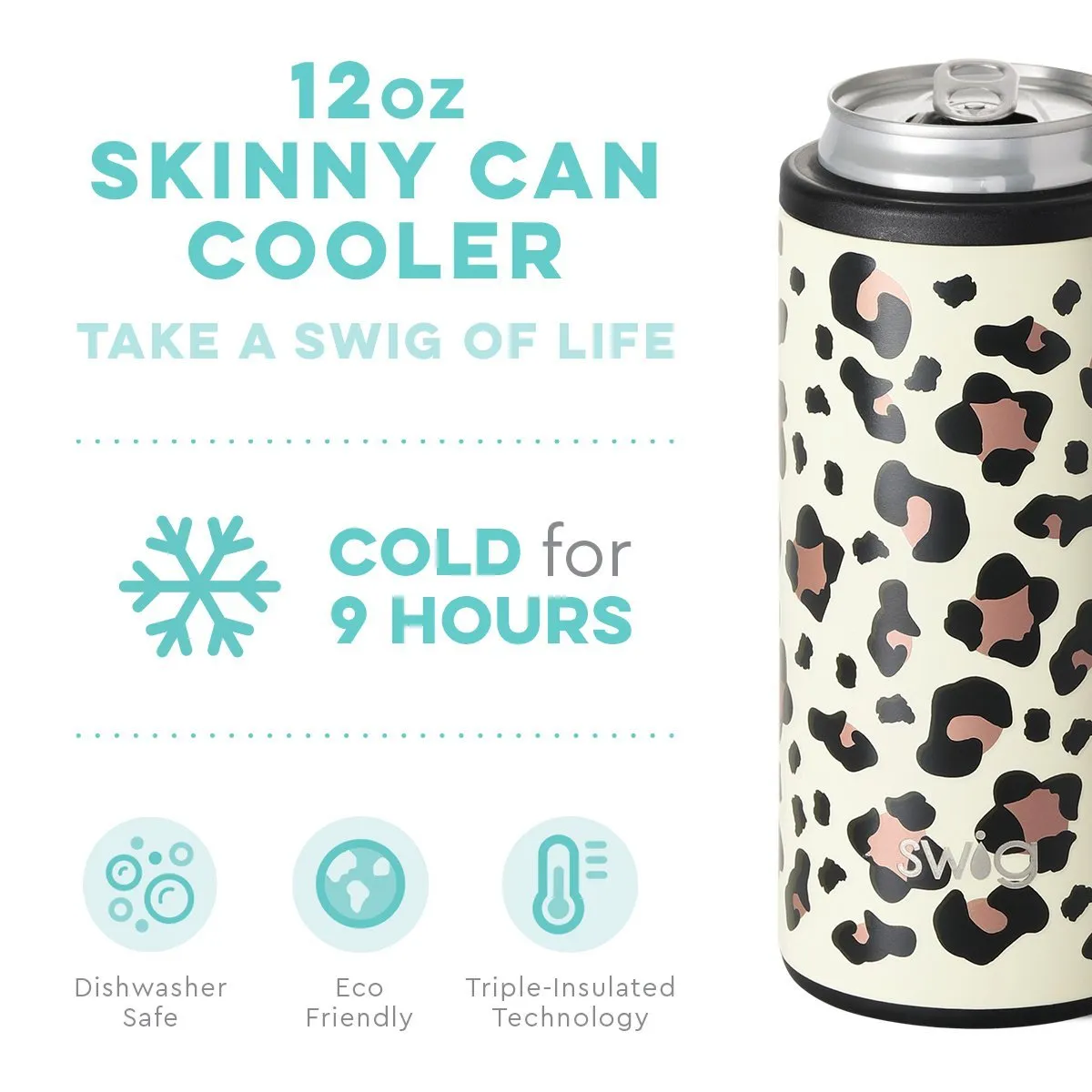 Swig Life - Luxy Leopard Skinny Can Cooler (12oz)