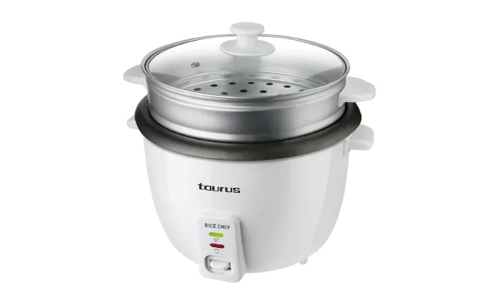 Taurus Rice Cooker With Glass Lid Plastic White 1.8 L 700 W Rice Chef