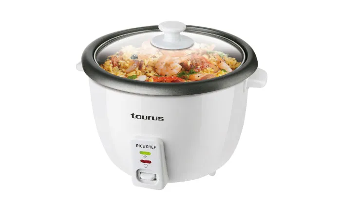 Taurus Rice Cooker With Glass Lid Plastic White 1.8 L 700 W Rice Chef