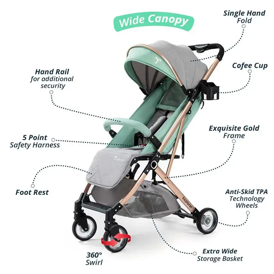 Teknum Explorer Travel Stroller (Mint Green)