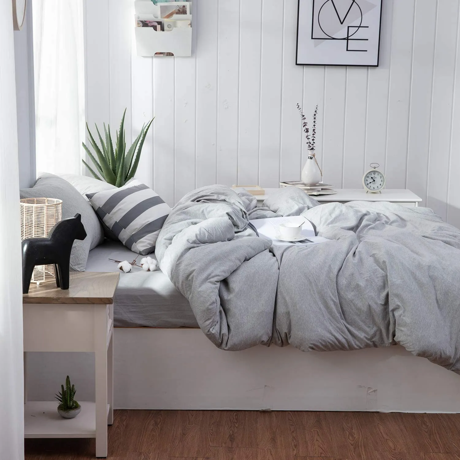 The Loft Light Gray Bed Set