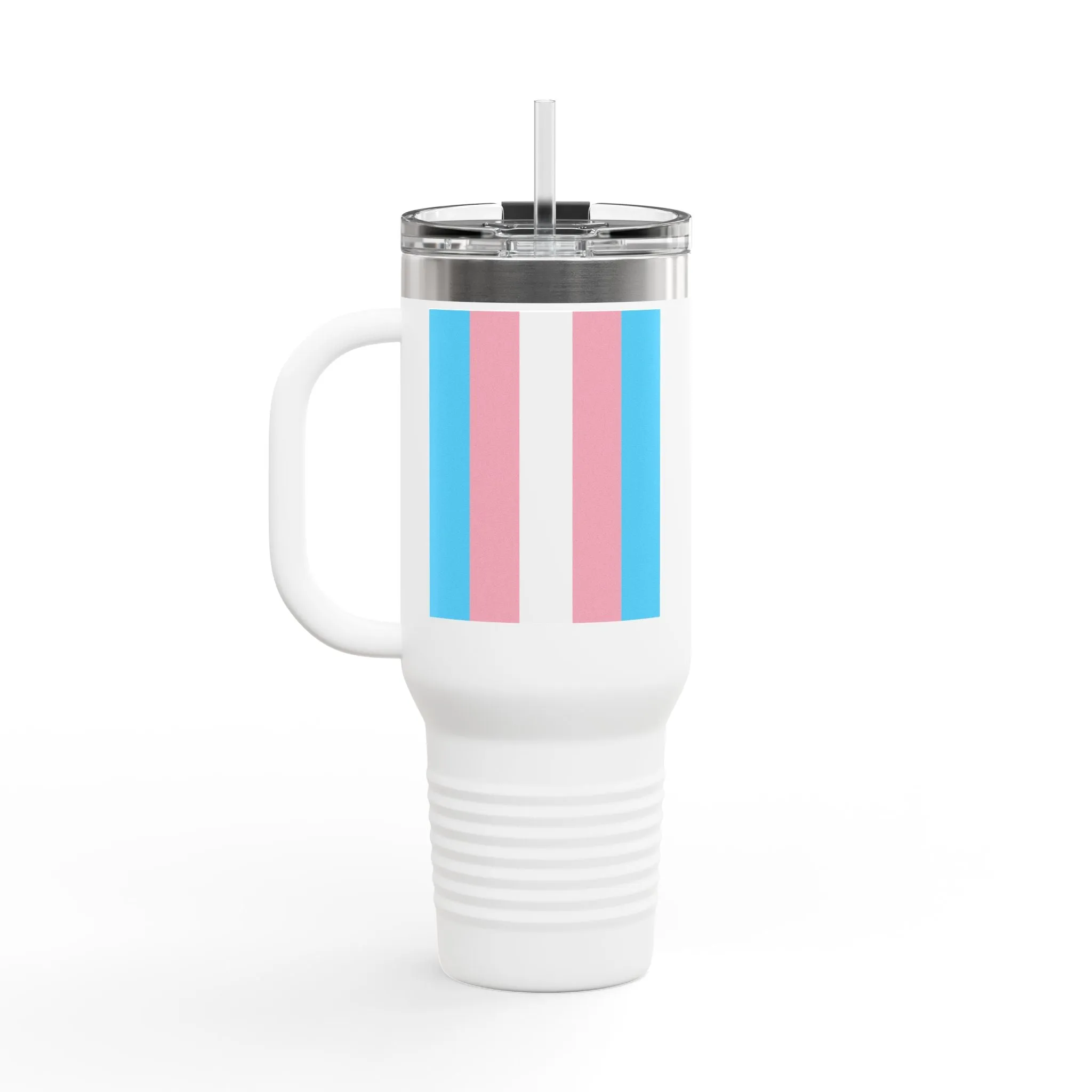 Trans Pride 40oz Insulated Travel Mug - Perfect for On-the-Go Hydration