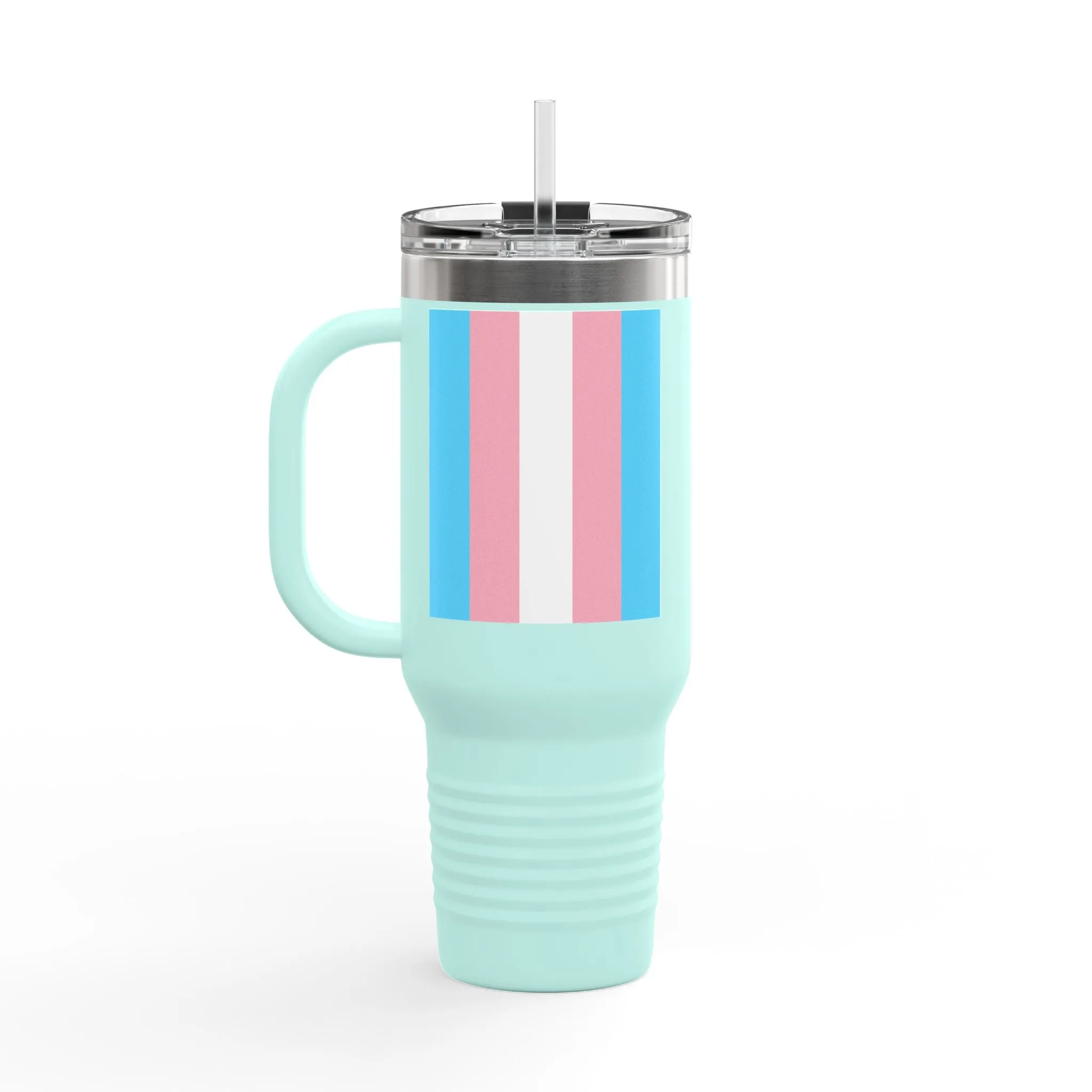 Trans Pride 40oz Insulated Travel Mug - Perfect for On-the-Go Hydration