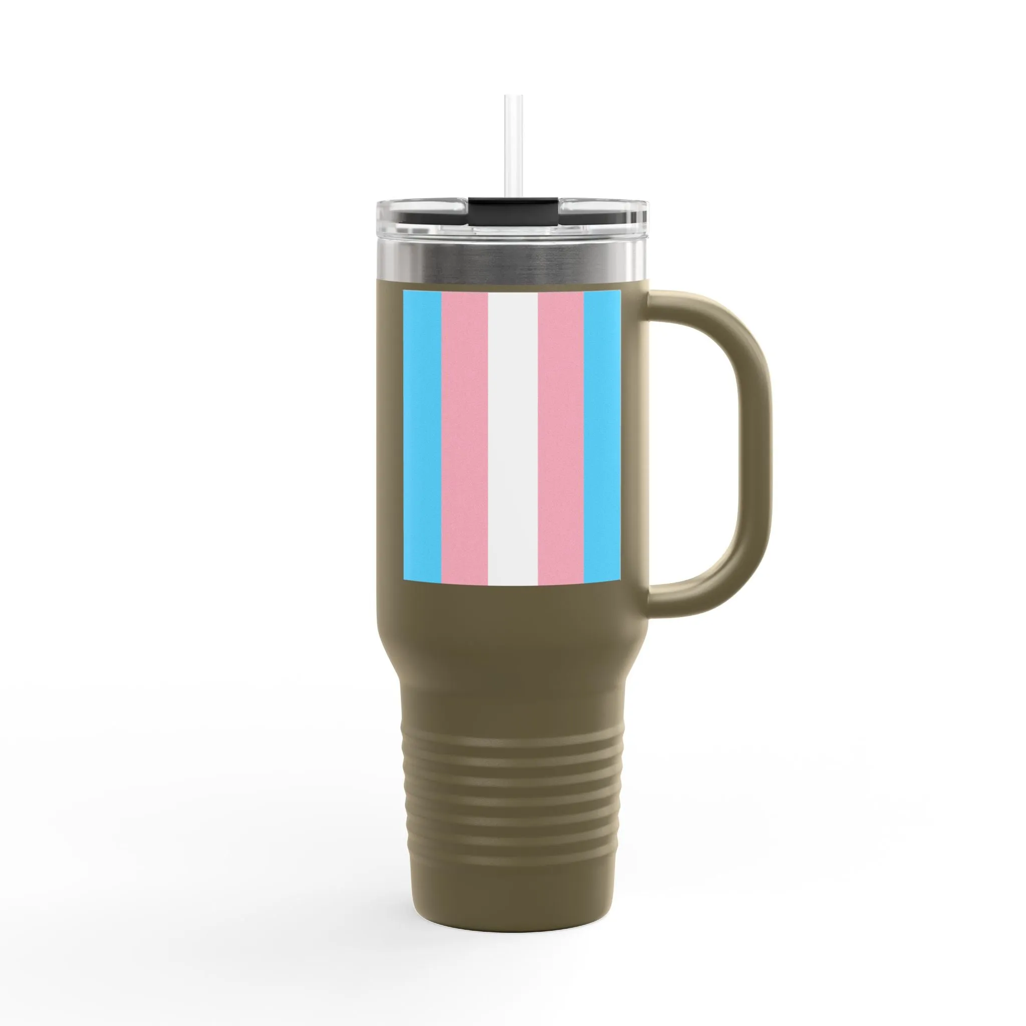 Trans Pride 40oz Insulated Travel Mug - Perfect for On-the-Go Hydration