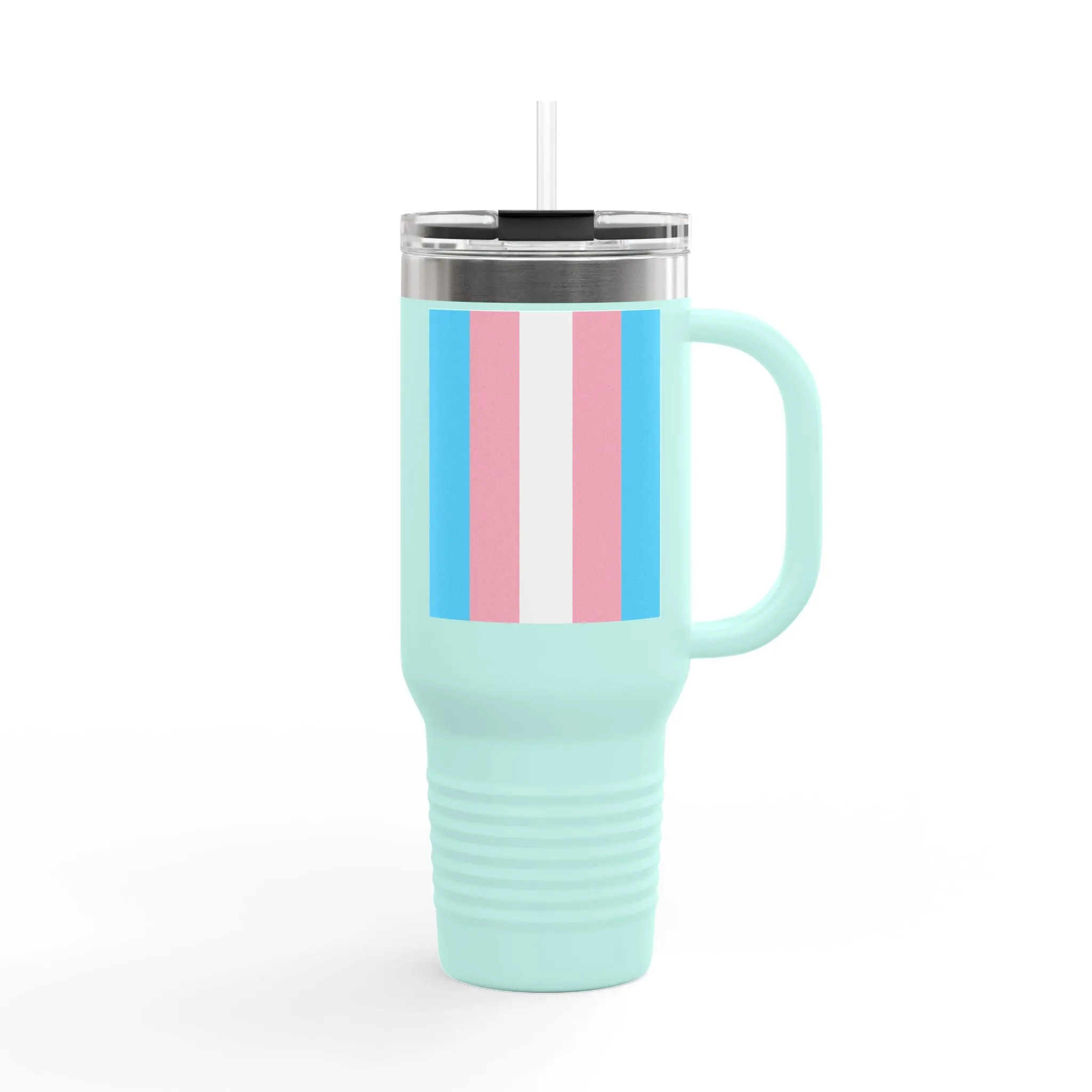 Trans Pride 40oz Insulated Travel Mug - Perfect for On-the-Go Hydration