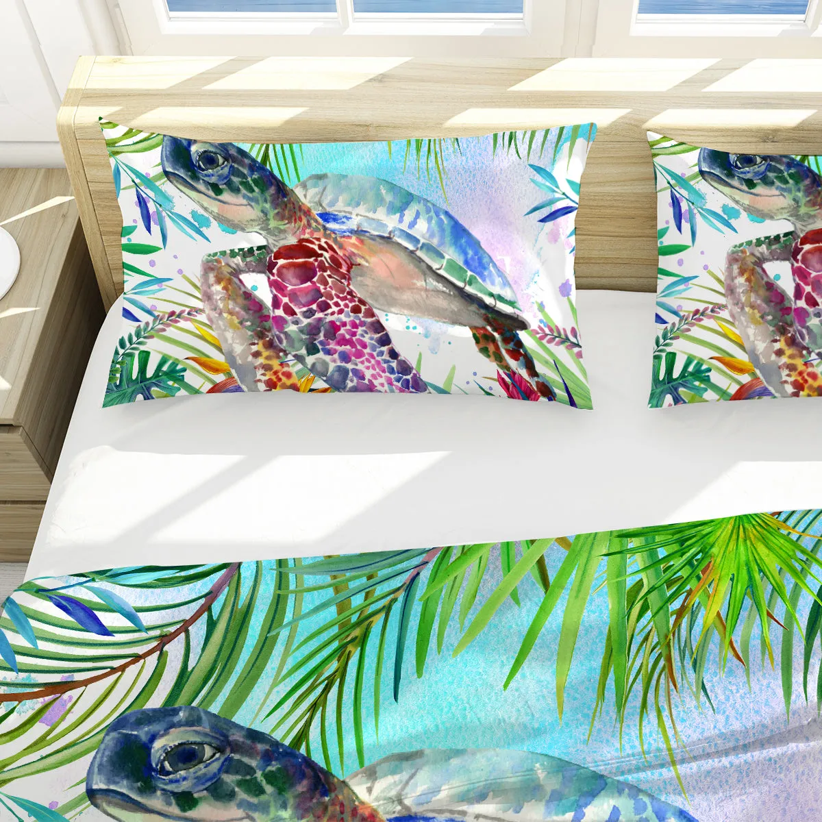 Tropical Sea Turtle Reversible Bedcover Set