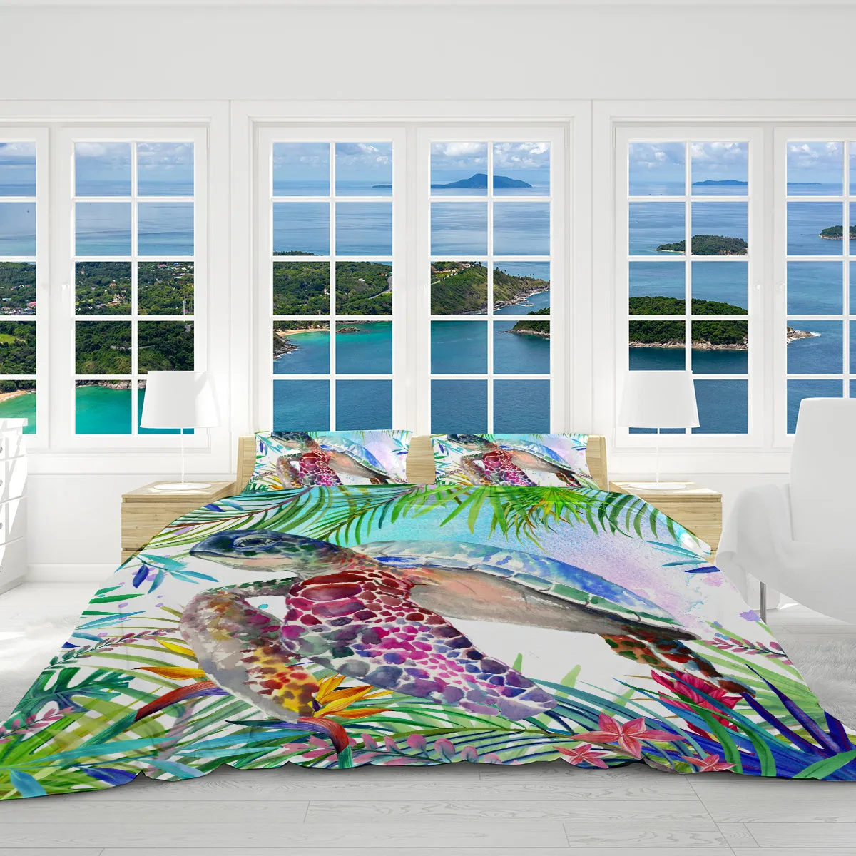 Tropical Sea Turtle Reversible Bedcover Set