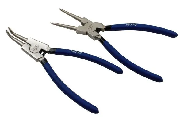 US PRO 1822 4pc 9" Ni-Fe Finish Circlip Pliers Set In Zip Case