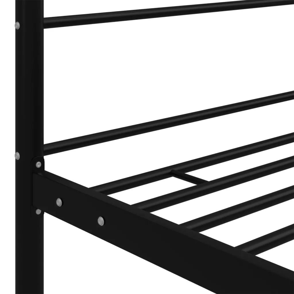 vidaXL Canopy Bed Frame without Mattress Black Metal 200x200 cm