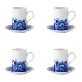 Vista Alegre Blue Ming Coffee Cups and Saucers, Set of 4