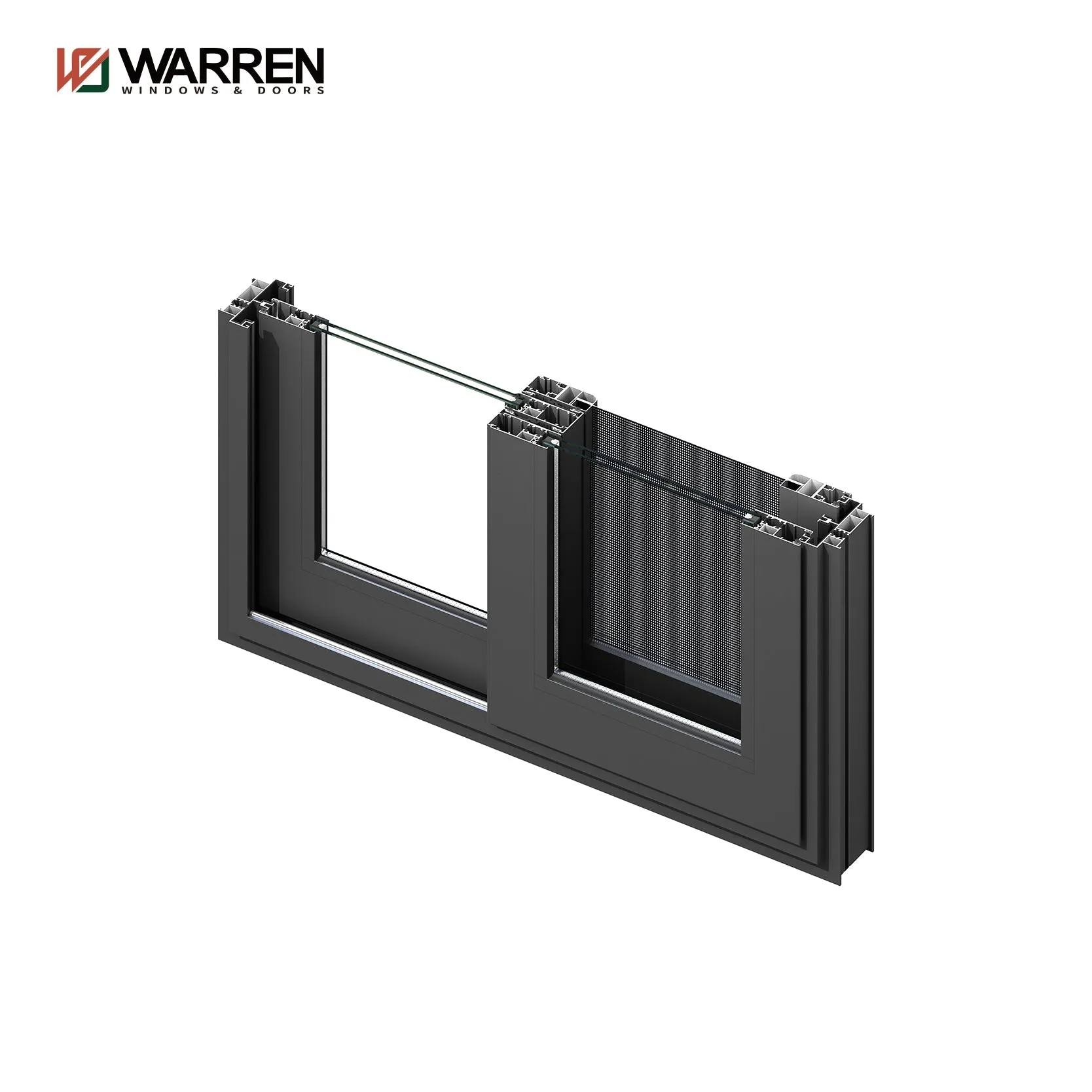 Warren 24x36 window double glazed aluminum sliding window price with mosquito net for sale