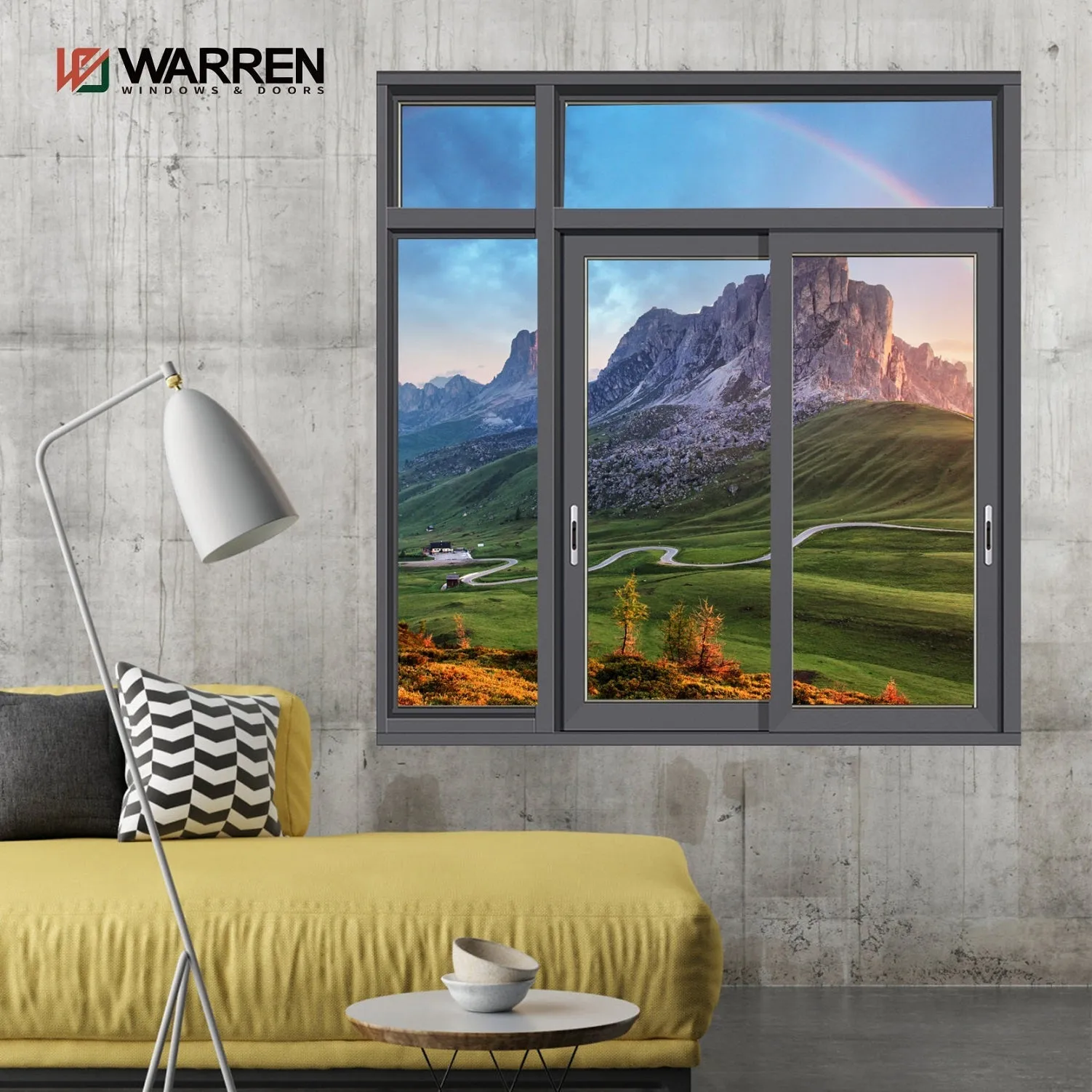 Warren 24x36 window double glazed aluminum sliding window price with mosquito net for sale