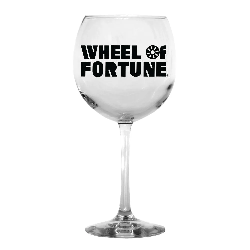 Wheel of Fortune Logo Personalized Wine Glass