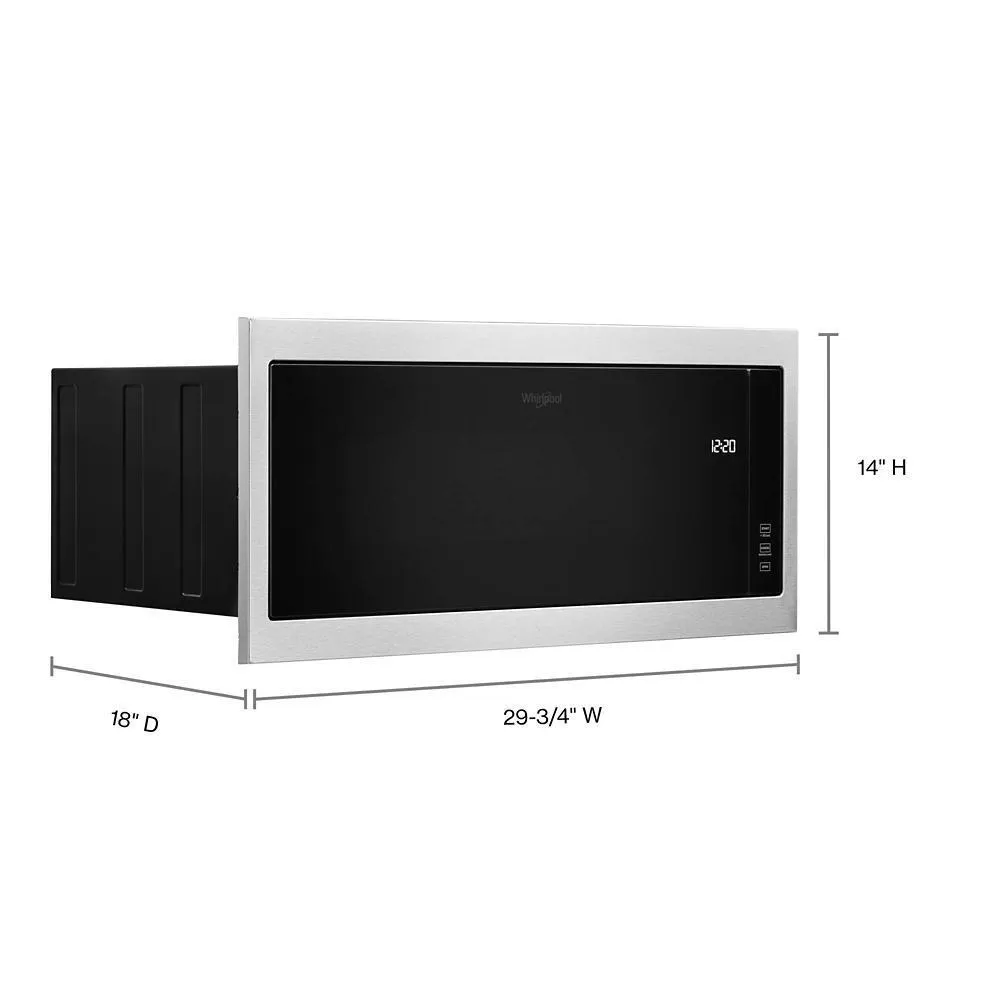 Whirlpool WMT50011KS 1.1 cu. ft. Built-In Microwave with Slim Trim Kit - 14" Height