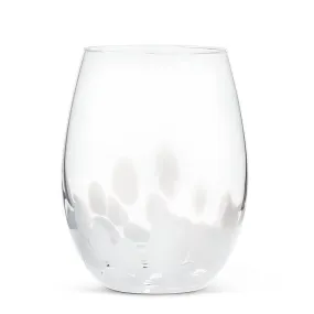 White Dots Stemless Wine Glass