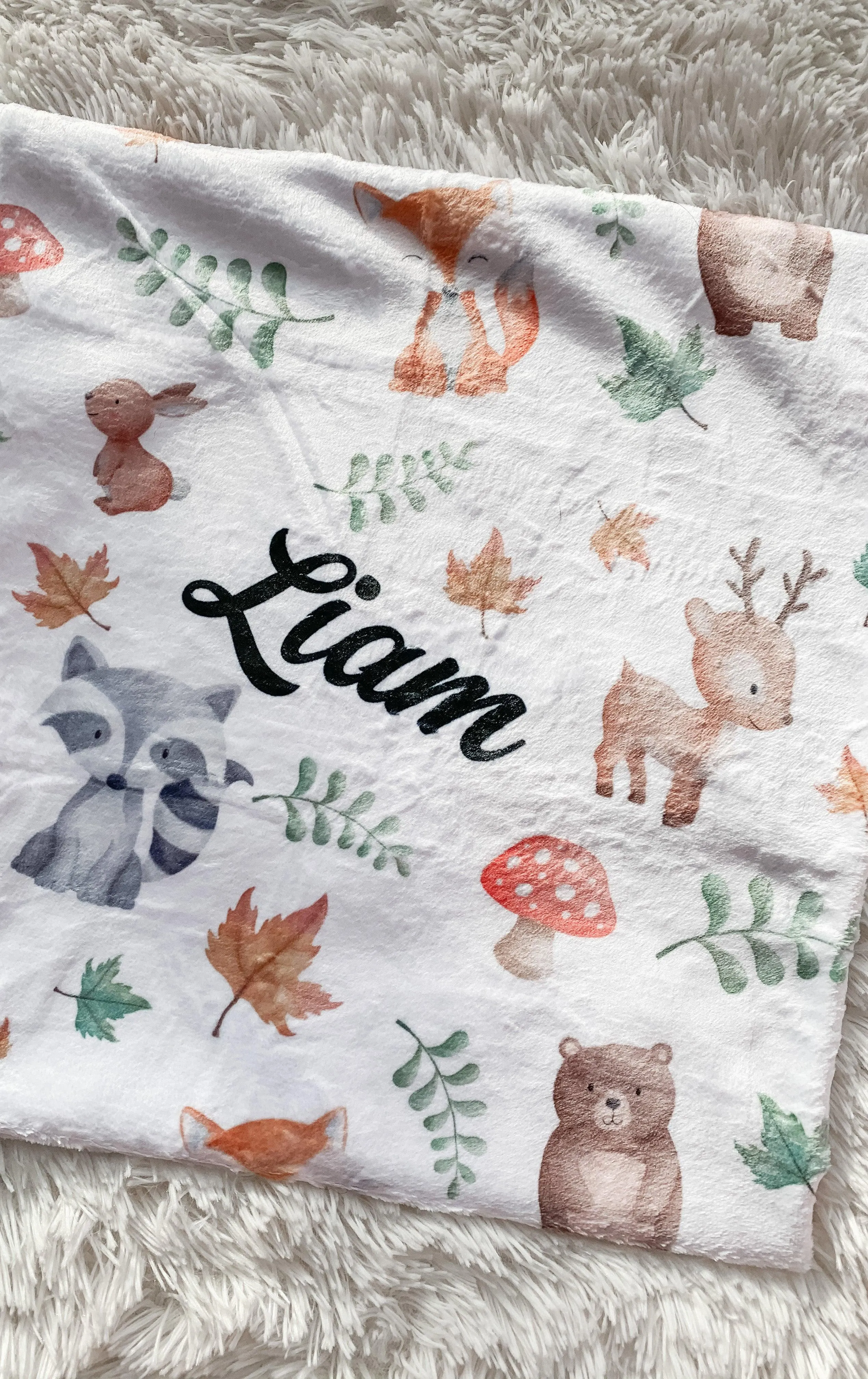 Woodland Wonderland Personalized Minky Blanket (Luxe Minky)