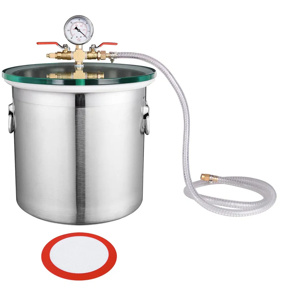 Yescom Vacuum Chamber Degassing Chamber 5 Gallon Stainless Steel