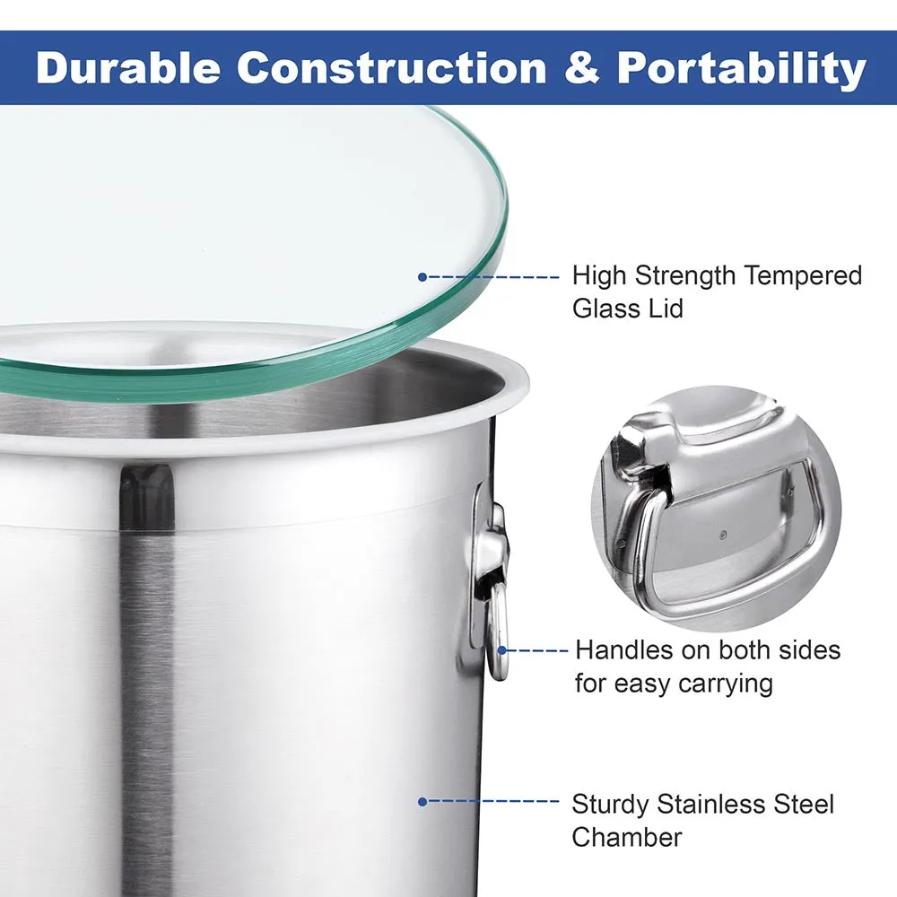 Yescom Vacuum Chamber Degassing Chamber 5 Gallon Stainless Steel