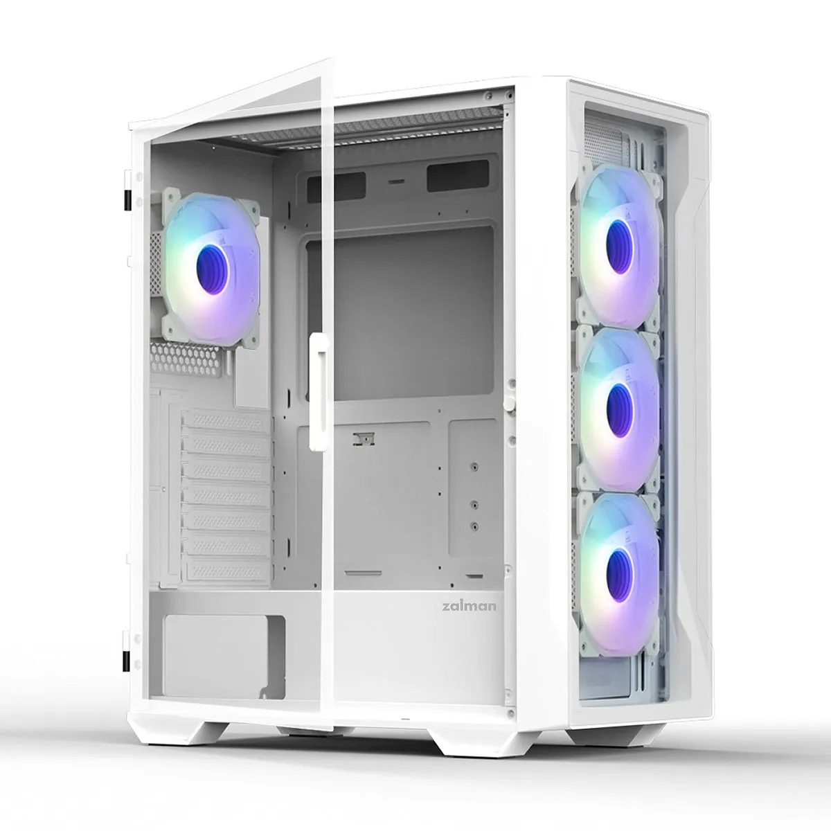 Zalman i3 Neo TG Mid-Tower PC Case w/ 4 x Infinity Mirror AGRB Fans - White