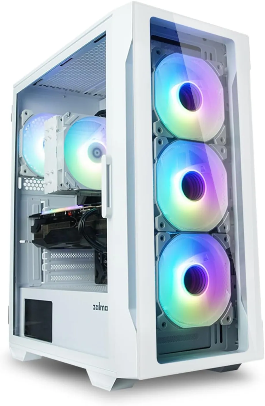 Zalman i3 Neo TG Mid-Tower PC Case w/ 4 x Infinity Mirror AGRB Fans - White