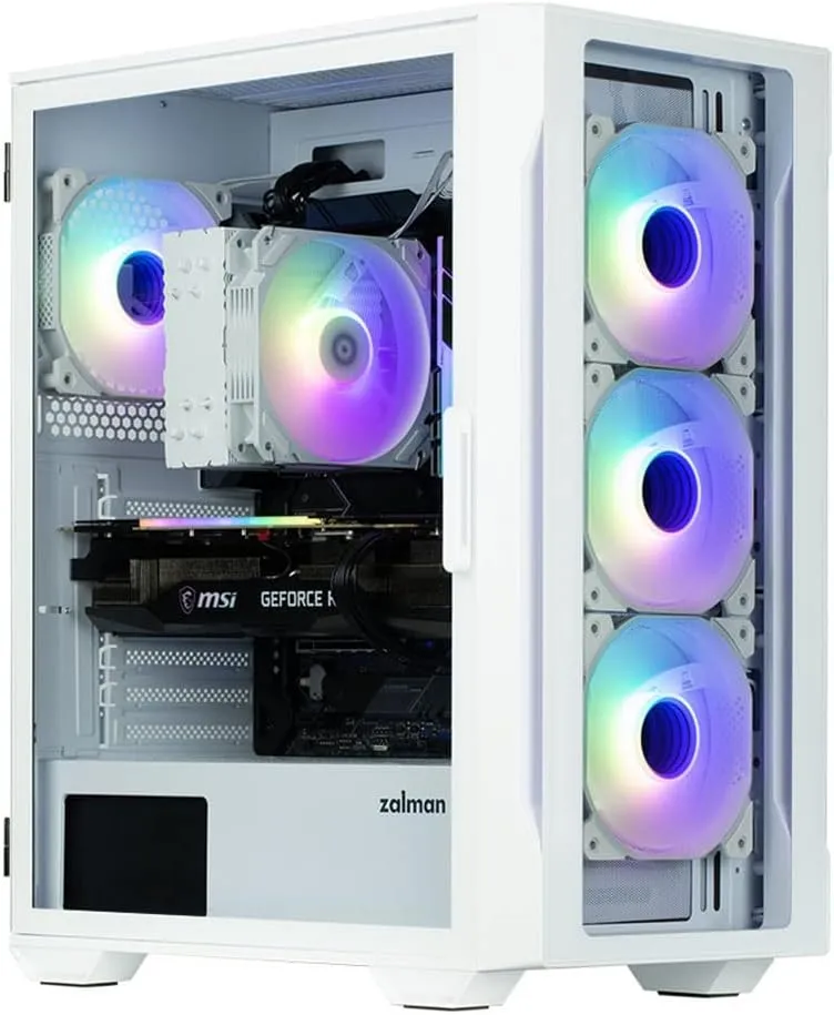 Zalman i3 Neo TG Mid-Tower PC Case w/ 4 x Infinity Mirror AGRB Fans - White