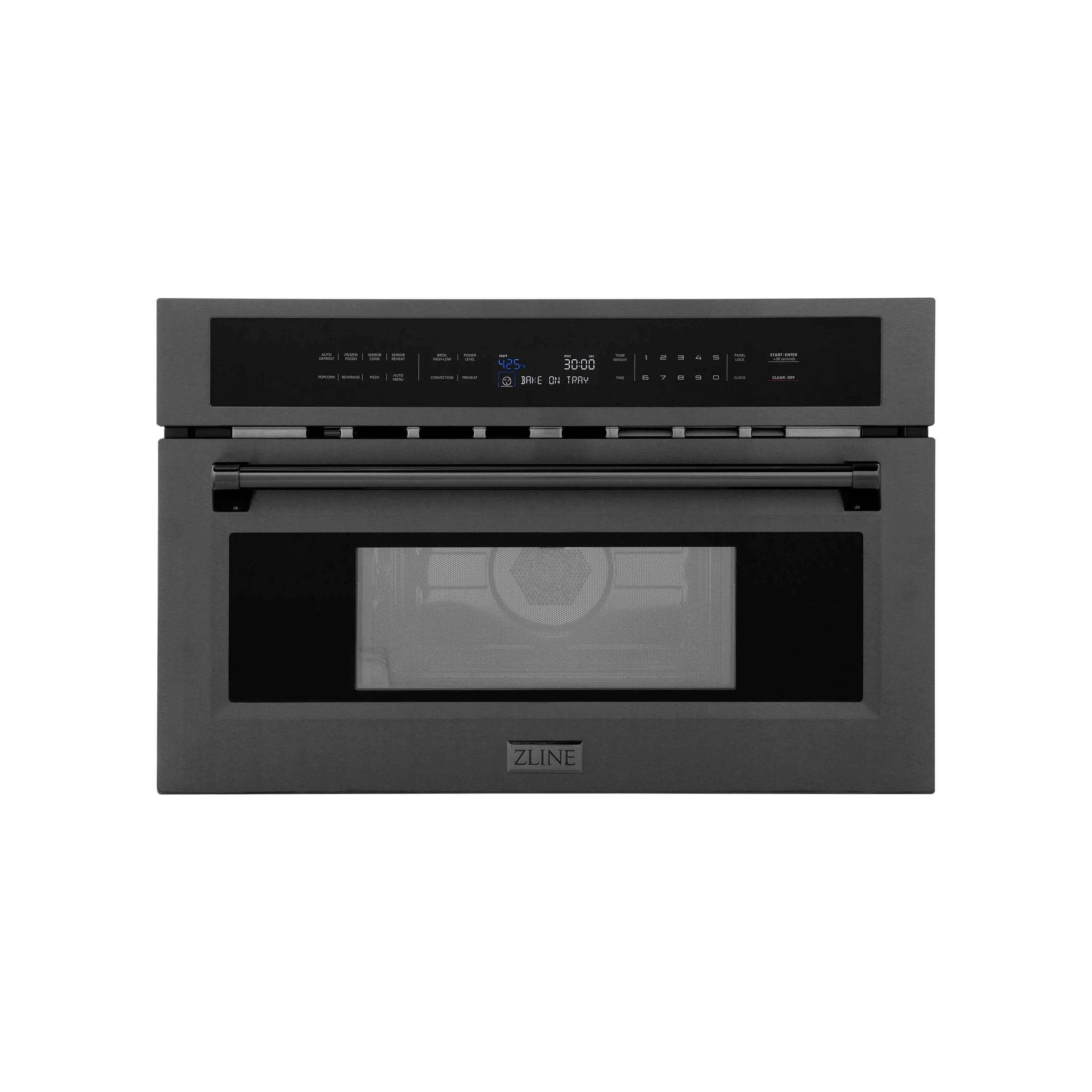 ZLINE 30 in. 1.6 cu ft. Black Stainless Steel Built-in Convection Microwave Oven (MWO-30-BS)