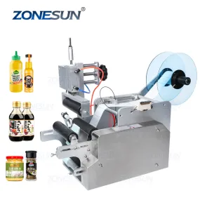 ZS-TB80 Semi-automatic Round Bottle Labeling Machine For Drink Water Wine Bottles