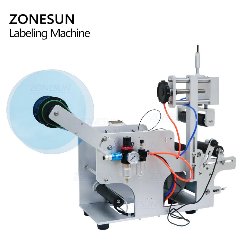 ZS-TB80 Semi-automatic Round Bottle Labeling Machine For Drink Water Wine Bottles