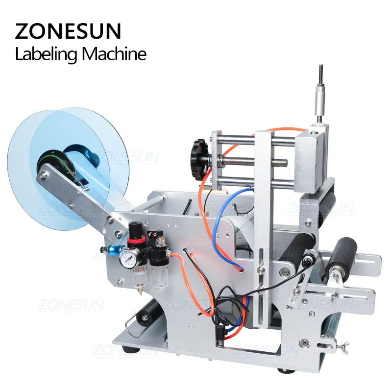 ZS-TB80 Semi-automatic Round Bottle Labeling Machine For Drink Water Wine Bottles